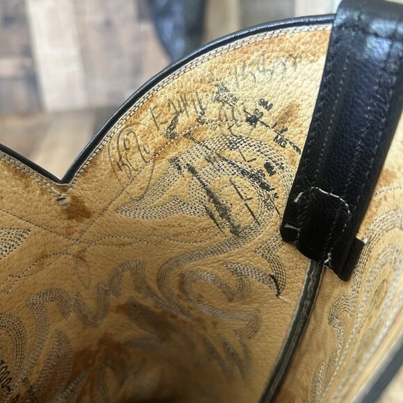 Panhandle Slim Vintage Classic Black Western Cowboy Boots Mens 10 EE - Picture 6 of 12